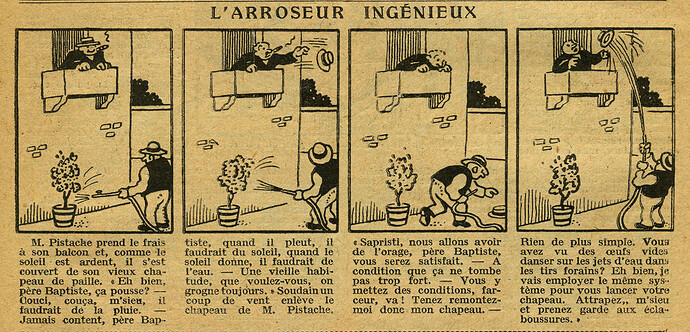 Cri-Cri 1928 - n°505 - page 4 - L'arroseur ingénieux - 31 mai 1928