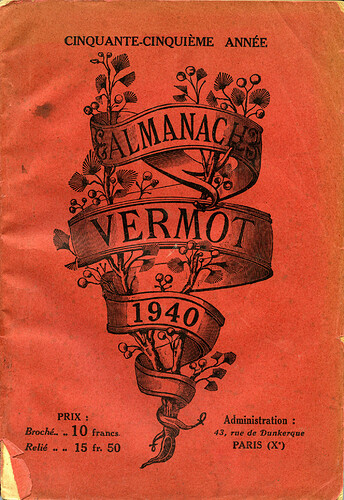 Almanach Vermot 1940 - couverture