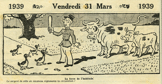 Almanach Vermot 1939 - 1 - Vendredi 31 mars 1939