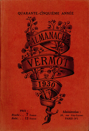 Almanach Vermot 1930 - couverture