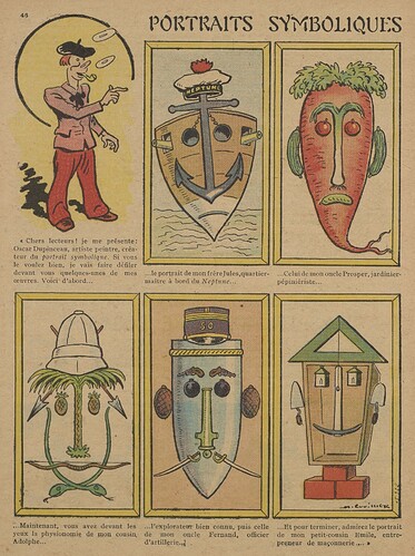Guignol 1936 - n°6 - page 46 - Portraits symboliques - 9 février 1936