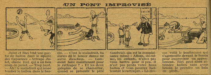 Cri-Cri 1927 - n°480 - page 14 - Un pont improvisé - 8 décembre 1927