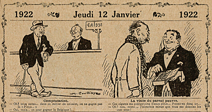 Almanach Vermot 1922 - 2 - jeudi 12 janvier 1922