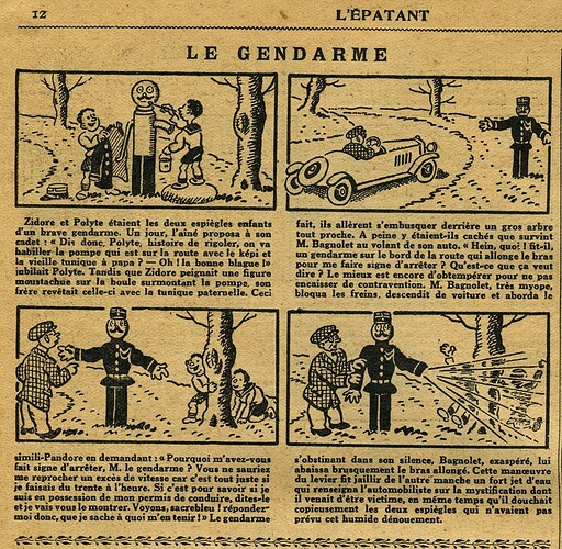 L'Epatant 1929 - n°1105 - page 12 - Le gendarme - 3 octobre 1929