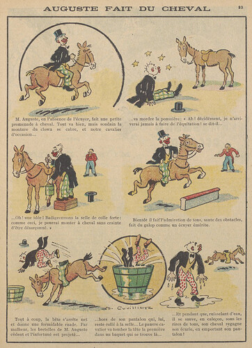 Guignol 1929 - n°113 - Auguste fait du cheval - 20 janvier 1929 - page 33
