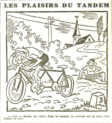 Almanach Vermot 1942 - 21 - Les plaisirs du tandem - Lundi 6 avril 1942