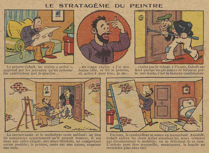 Guignol 1934 - n°27 - page 40 - Le stratagème du peintre - 8 juillet 1934