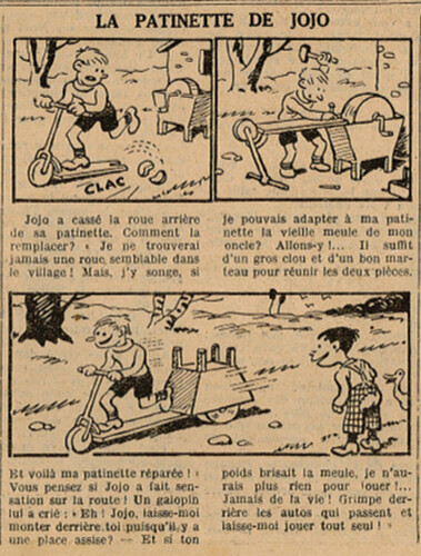 Le Petit Illustré 1935 - n°1580 - page 14 - La patinette de Jojo - 20 janvier 1935