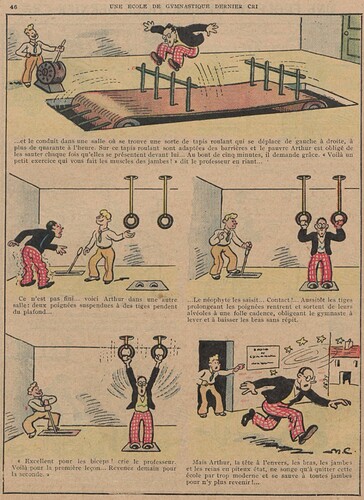 Guignol 1933 - n°264 - Une école de gymnastique dernier cri - 22 octobre 1933 - page 46