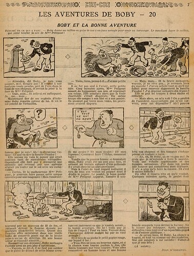 Cri-Cri 1933 - n°745 - page 7 - Les aventures de BOBY (20) - 5 janvier 1933