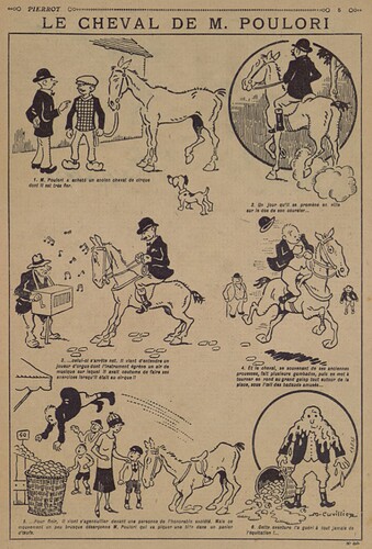 Pierrot 1927 - n°60 - page 5 - Le cheval de M. Poulori - 13 février 1927