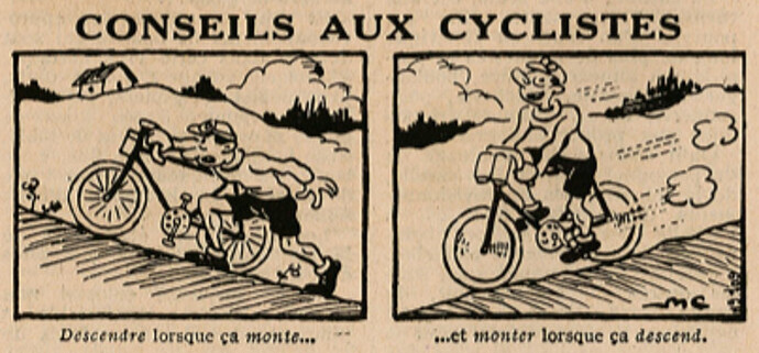 Almanach Pierrot 1936 - page 48 - Conseils aux cyclistes