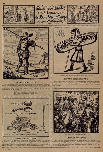 Lisette 1935 - n°23 - page 10 - Petites promenades à travers le bon vieux temps - 9 juin 1935
