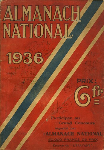 Almanach National 1936 - 0 - couverture