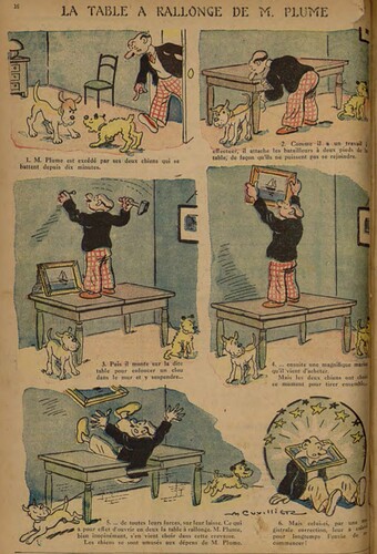Pierrot 1934 - n°7 - page 16 - La table à rallonge de M. Plume - 18 février 1934