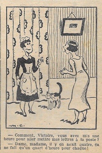 Almanach Junior 1937 - page 69 - Comment Victoire vous avez mis une heure pour aller mettre mes lettres à la page