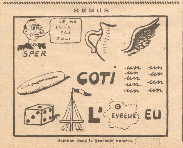 Coeurs Vaillants 1933 - n°33 - page 7 - Rébus - 13 août 1933