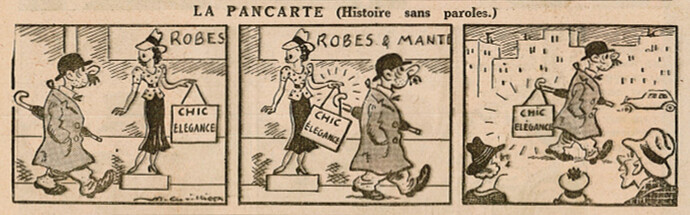 Fillette 1940 - n°1686 - page 15 - La pancarte (Histoire sans paroles) - 10 novembre 1940