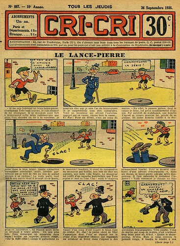 Cri-Cri 1935 - n°887 - page 1 - Le lance-pierre - 26 septembre 1935