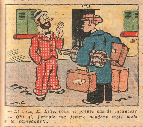 Almanach National 1933 - 22 - mercredi 19 avril 1933 - Et vous M. Bille vous ne prenez pas de vacances
