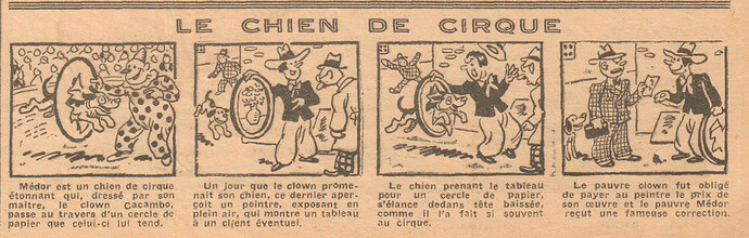 Coeurs Vaillants 1934 - n°52 - page 2 - Le chien de cirque - 23 décembre 1934