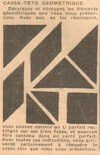 Coeurs Vaillants 1936 - n°4 - page 6 - Casse-Tête géométrique - 26 janvier 1936