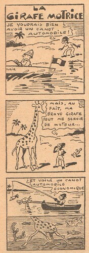 Coeurs Vaillants 1937 - n°52 - page 9 - La girafe motrice - 26 décembre 1937
