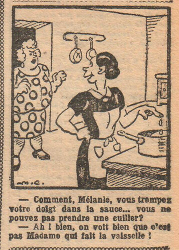 Fillette 1930 - n°1167 - page 13 - Comment Mélanie vous trempez votre doigt dans la sauce - 3 août 1930