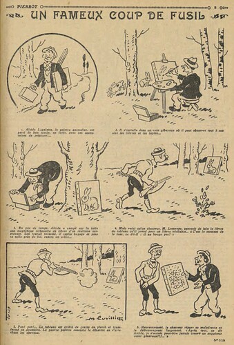 Pierrot 1928 - n°115 - page 5 - Un fameux coup de fusil - 4 mars 1928