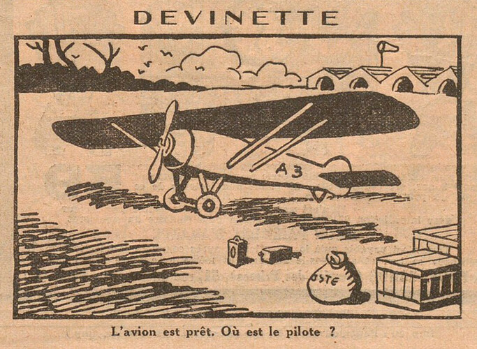Coeurs Vaillants 1932 - n°32 - Page 7 - Devinette - Où est le pilote - 7 août 1932