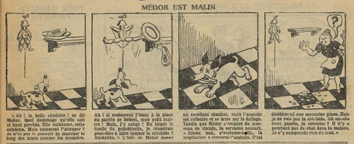 Fillette 1931 - n°1191 - page 14 - Médor est malin - 18 janvier 1931