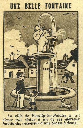 Almanach National 1936 - 16 - Une belle fontaine - lundi 31 août 1936