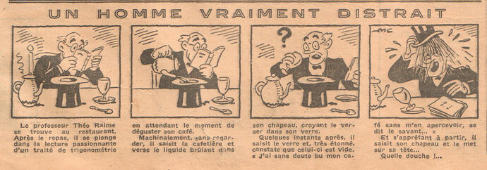 Coeurs Vaillants 1935 - n°11 - page 3 - Un homme vraiment distrait - 17 mars 1935