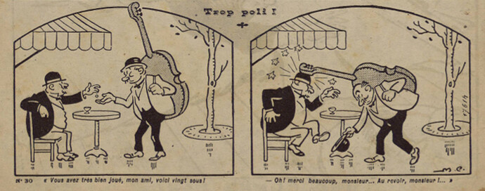 Pierrot 1926 - n°30 - page 2 - Trop poli ! - 18 juillet 1926