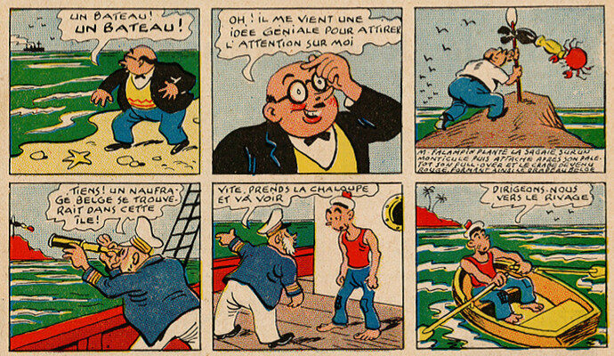 Pat épate 1949 - n°25 - page 1 - Le Singe Rouge - 19 juin 1949 (extrait gag 117)