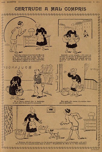 Lisette 1929 - n°37 - page 5 - Gertrade a mal compris - 15 septembre 1929
