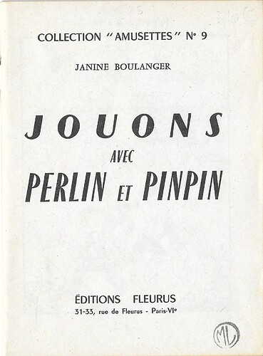 Amusettes n°9 - Jouons avec Perlin et Pinpin - page 1