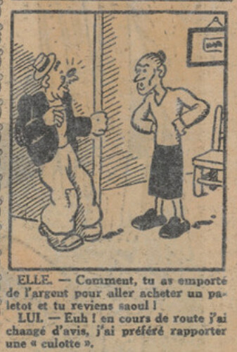 L'Epatant 1931 - n°1203 - page 2 - Comment, tu as emporté de l'argent pour aller acheter un paletot et tu reviens saoul ! - 20 août 1931