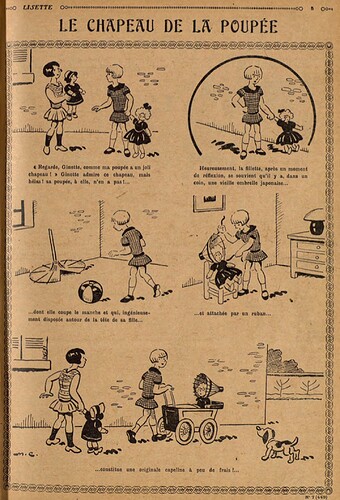 Lisette 1930 - n°7 - page 5 - Le chapeau de la poupée - 16 février 1930