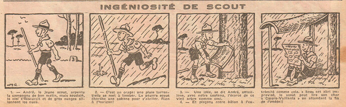 Coeurs Vaillants 1932 - n°44 - page 2 - Ingéniosité de scout - 30 octobre 1932