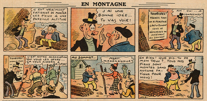 Pierrot 1938 - n°16 - page 5 - En montagne - 17 avril 1938