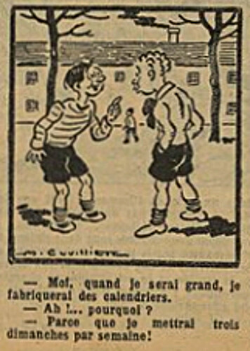 Fillette 1929 - n°1093 - page 11 - Moi, quand je serai grand, je fabriquerai des calendriers - 3 mars 1929
