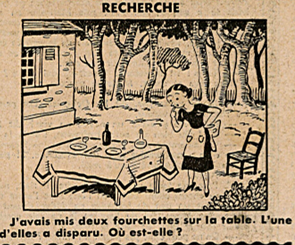 Ames Vaillantes 1938 - n°28 - page 5 - Recherche - J'avais mis deux fourchettes sur la table - 14 juillet 1938