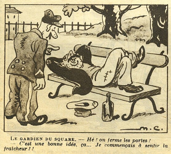 Almanach National 1936 - 11 - Le gardien du square - dimanche 24 mai 1936