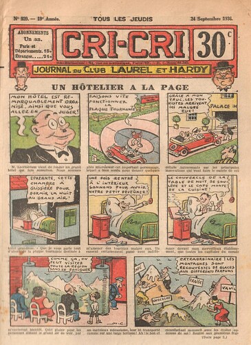 Cri-Cri 1936 - n°939 - Un hôtelier à la page - 24 septembre 1936 - page 1