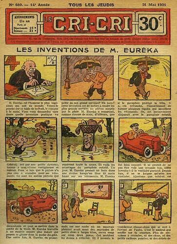 Cri-Cri 1931 - n°660 - page 1 - Les inventions de M. Euréka - 21 mai 1931
