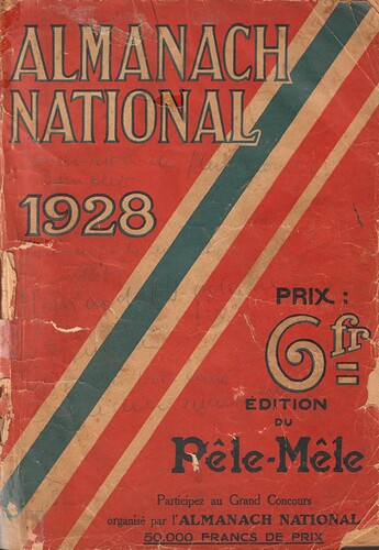 Almanach National 1928 - 0a - couverture