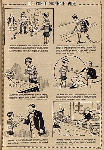 Lisette 1928 - n°340 - page 5 - Le porte-monnaie vide - 15 janvier 1928