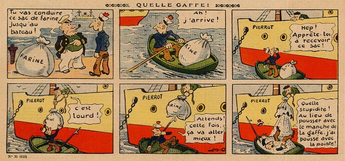 Pierrot 1937 - n°35 - page 4 - Quelle gaffe ! - 29 août 1937