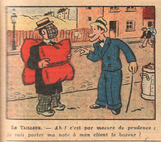 Almanach National 1933 - 15 - jeudi 9 mars 1933 - Le tailleur - Ah c'est par mesure de prudence